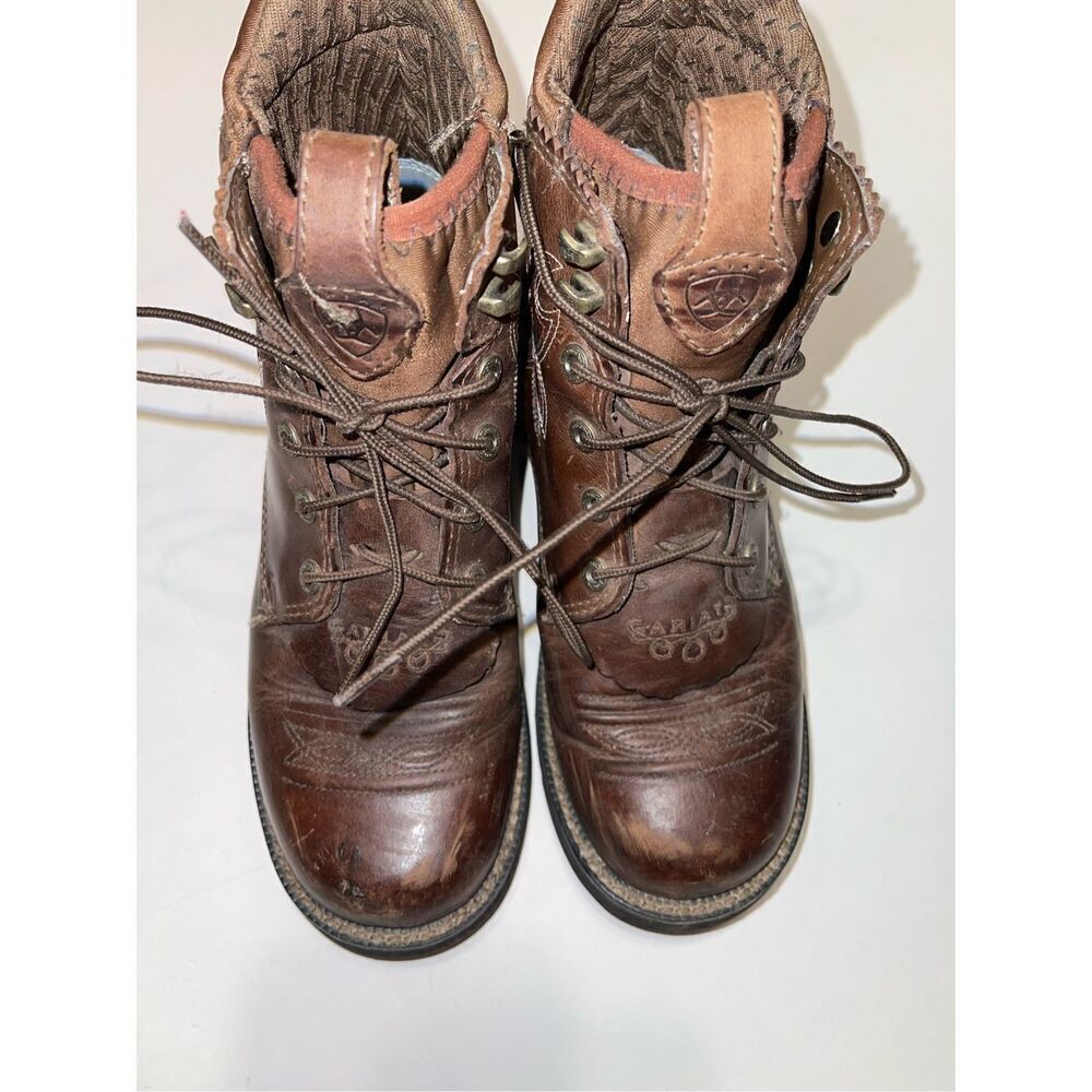Ariat Brown Leather Ankle Boots - Picture 3 of 10